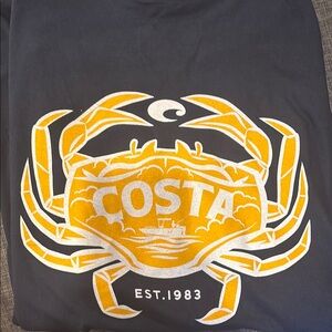 Costa blue short sleeve Tee with Gold and White Crab Design